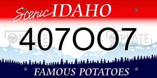 407OO7 Idaho License Plate