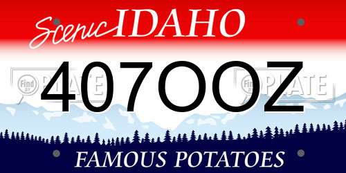 407OOZ Idaho License Plate