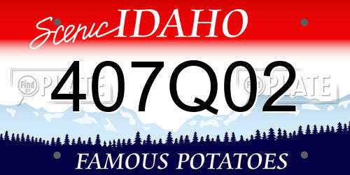 407Q02 Idaho License Plate
