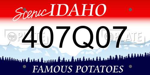 407Q07 Idaho License Plate