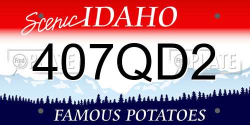 407QD2 Idaho License Plate