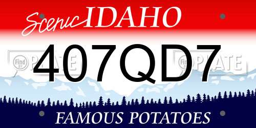 407QD7 Idaho License Plate