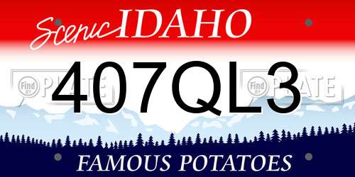 407QL3 Idaho License Plate