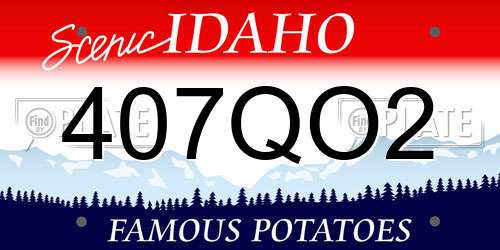 407QO2 Idaho License Plate