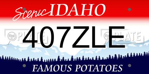 407ZLE Idaho License Plate