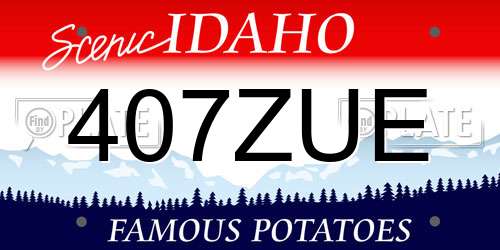 407ZUE Idaho License Plate
