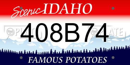 408B74 Idaho License Plate