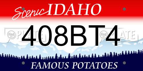 408BT4 Idaho License Plate