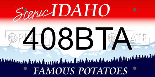 408BTA Idaho License Plate