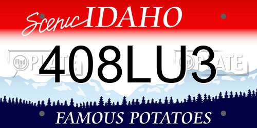408LU3 Idaho License Plate