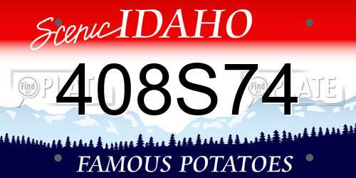 408S74 Idaho License Plate