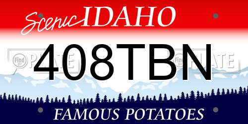 408TBN Idaho License Plate