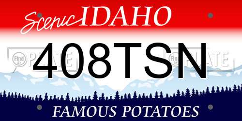 408TSN Idaho License Plate