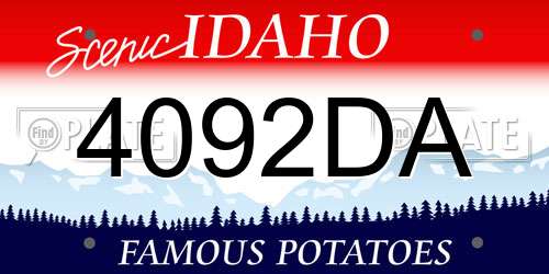 4092DA Idaho License Plate