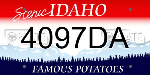 4097DA Idaho License Plate