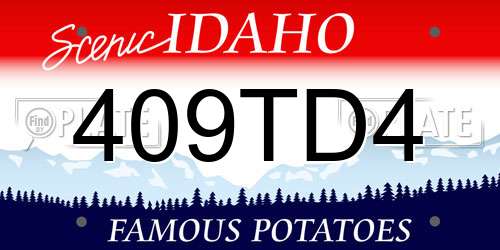 409TD4 Idaho License Plate