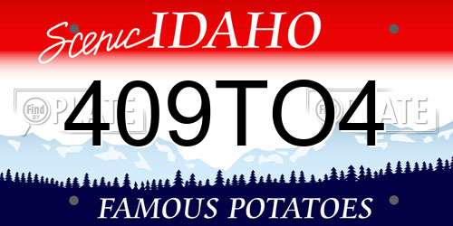 409TO4 Idaho License Plate