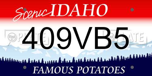409VB5 Idaho License Plate