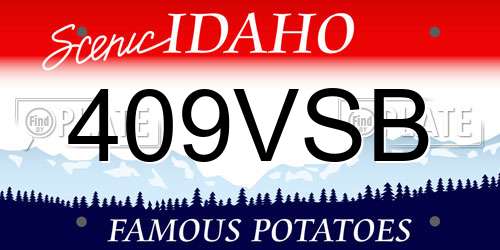 409VSB Idaho License Plate