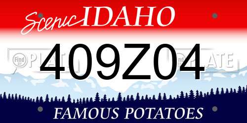 409Z04 Idaho License Plate