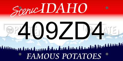 409ZD4 Idaho License Plate