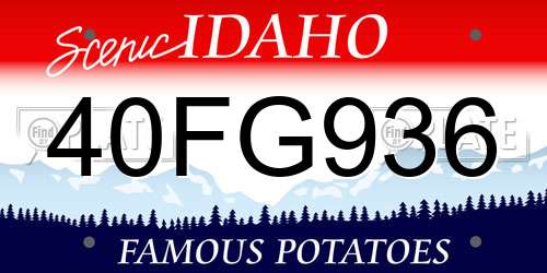 40FG936 Idaho License Plate