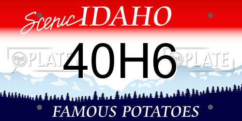 40H6 Idaho License Plate