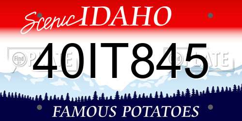 40IT845 Idaho License Plate