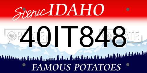40IT848 Idaho License Plate