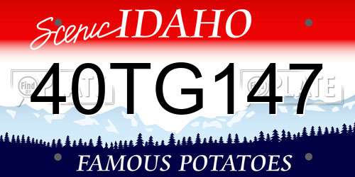 40TG147 Idaho License Plate