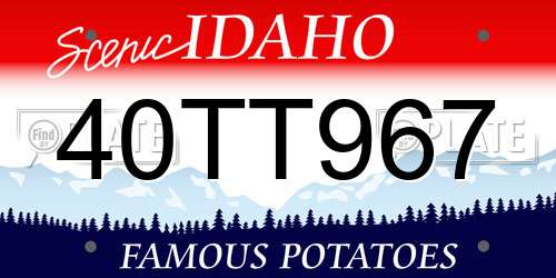 40TT967 Idaho License Plate