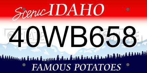 40WB658 Idaho License Plate