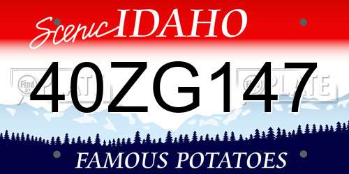 40ZG147 Idaho License Plate
