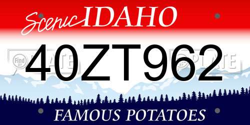 40ZT962 Idaho License Plate