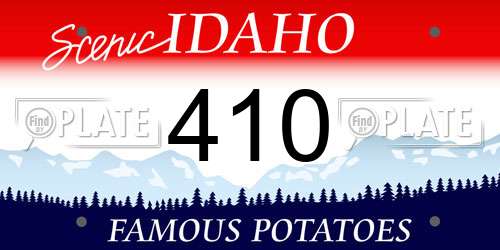 410 Idaho License Plate