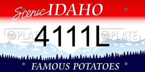 4111L Idaho License Plate
