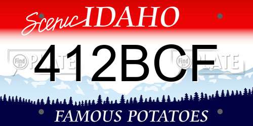 412BCF Idaho License Plate