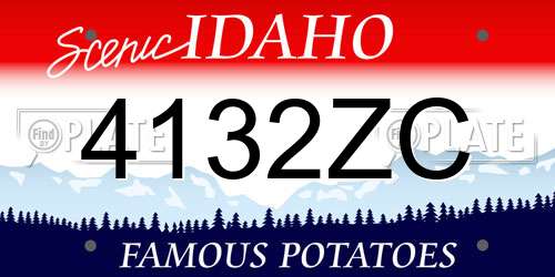 4132ZC Idaho License Plate