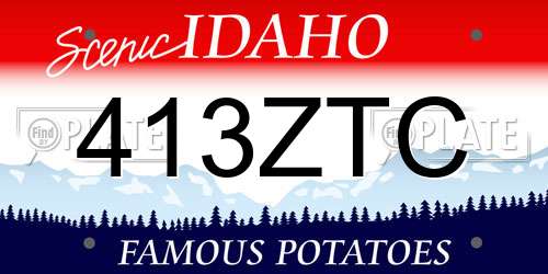 413ZTC Idaho License Plate