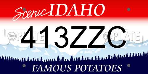 413ZZC Idaho License Plate