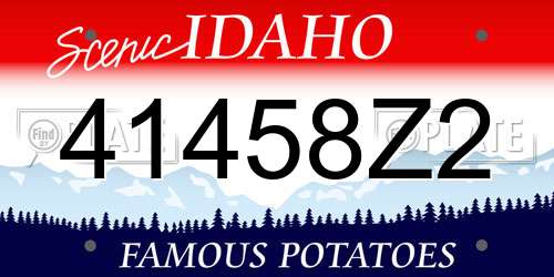 41458Z2 Idaho License Plate