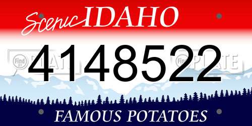 4148522 Idaho License Plate