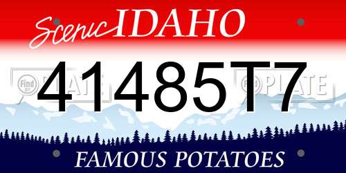 41485T7 Idaho License Plate
