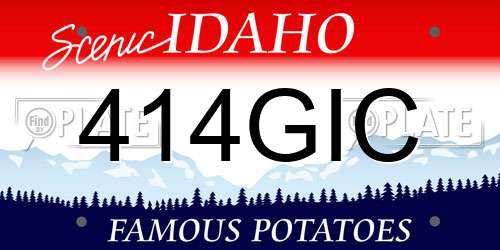 414GIC Idaho License Plate
