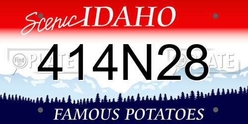 414N28 Idaho License Plate