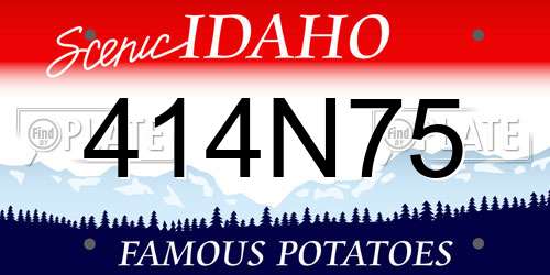 414N75 Idaho License Plate