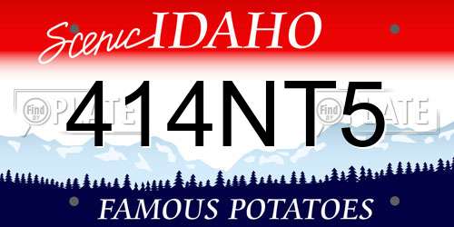 414NT5 Idaho License Plate