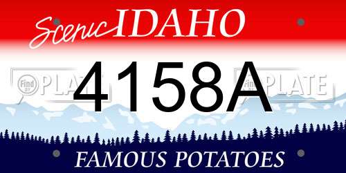 4158A Idaho License Plate