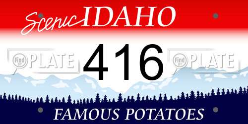 416 Idaho License Plate