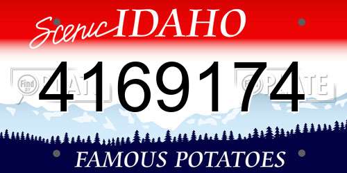 4169174 Idaho License Plate